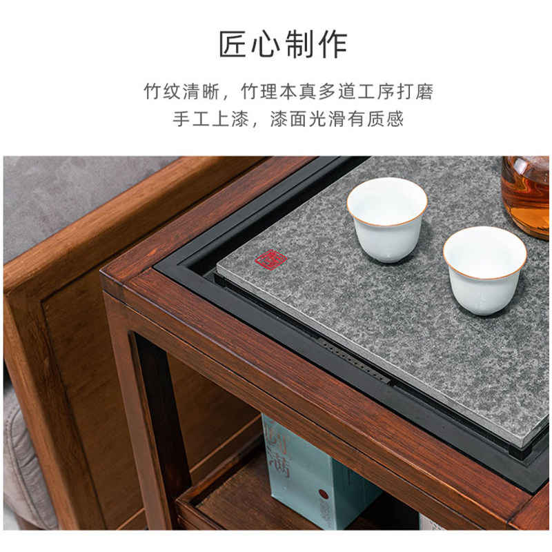 移动实木新中式家用简约小户型茶几桌椅组合茶桌茶台客厅阳台茶车