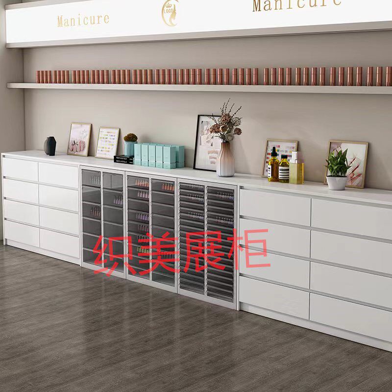 美甲柜子展示柜网红美妆店落地柜指甲油收纳柜甲油胶储物柜日式