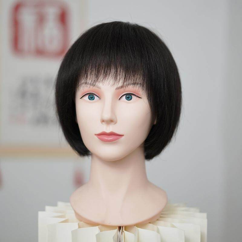 假发女短发波波头真发头套全真自然40到60岁妈妈化疗光头专用假发