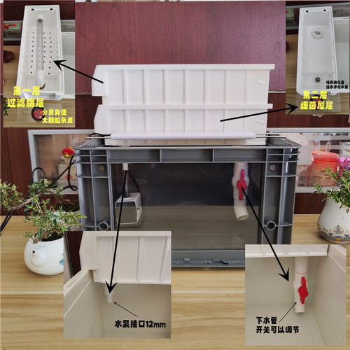 养龟箱小乌龟养殖箱循环过滤龟缸周转箱家用乌龟饲养盒小鱼缸养鱼