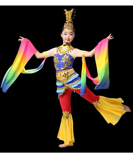 敦煌飞天舞蹈服装嫦娥奔月琵琶民族古典舞演出服女繁弦妙引仙女服