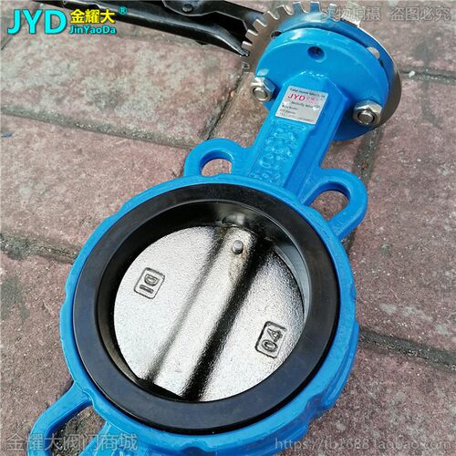 手动对夹蝶阀D71X-10/16手柄碟阀水风铸铁阀门4寸6寸DN80 100 150