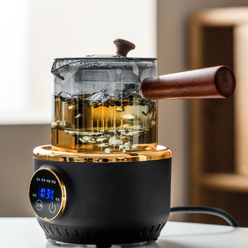 桌面煮茶器煮茶炉套装家用办v公室养生煮茶壶玻璃网红电陶炉一人