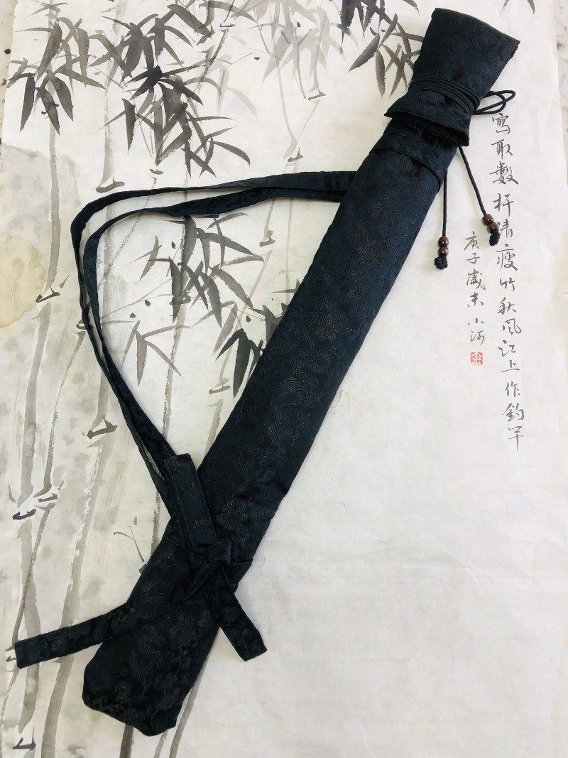 私人订制黑色g织锦缎玄语龙云多支装多支装箫袋尺八袋南箫袋有背