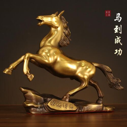 铜马摆件马到成功m招财铜工艺品彩绘生肖马办公室客厅酒柜开业礼