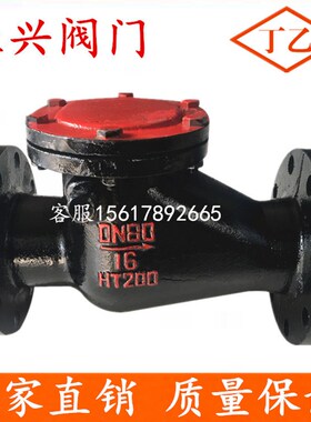 H44T-16旋启式止回阀 铸铁铜芯法兰止回阀DN40 50 80 100 150 200