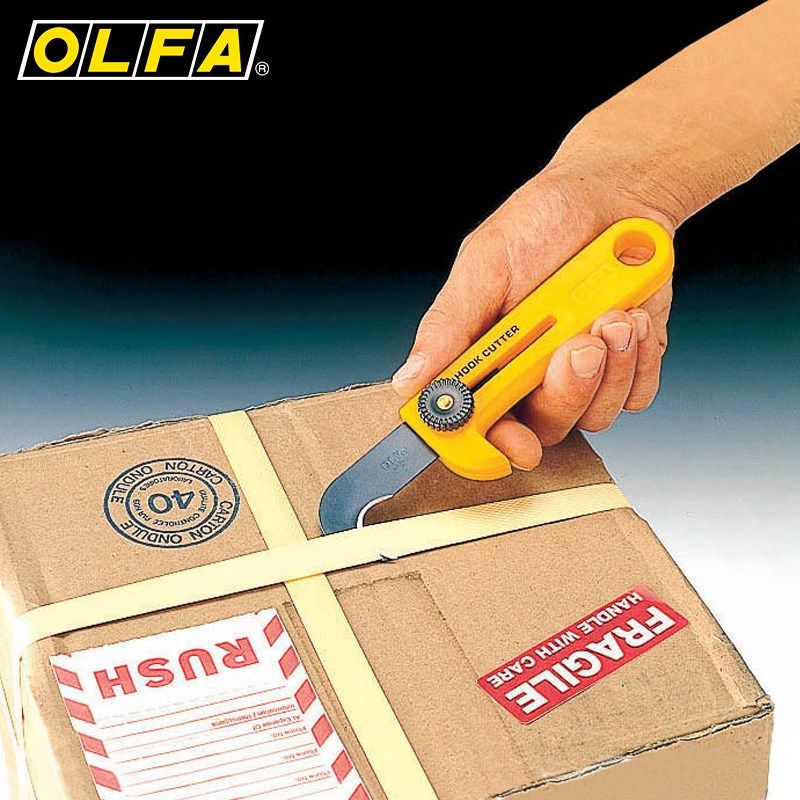 日本OLFA欧发HOK-1工业用镰刀钩刀弯刀安全刀HOB-1刀片勾刀开箱刀