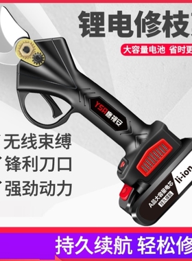 德国电动剪刀果树充电式修枝强力园林园艺树枝锂电高空粗枝电剪子