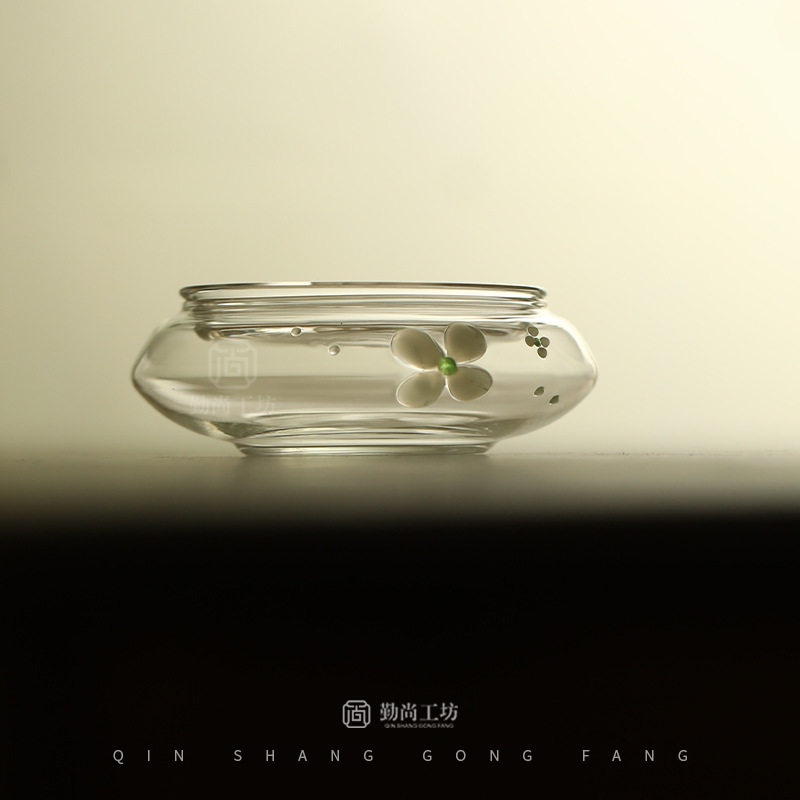花屿高硼硅玻璃蓄水壶承干泡台日式茶具小清新茶壶托盘蓄水茶盘