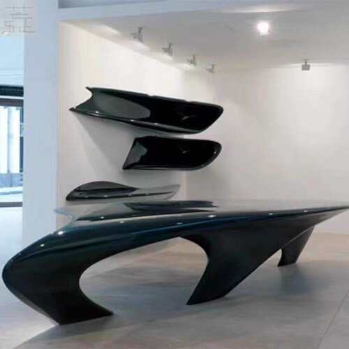 zaha hadid dune Table三角镂空设计师茶几售楼部酒店网红茶几
