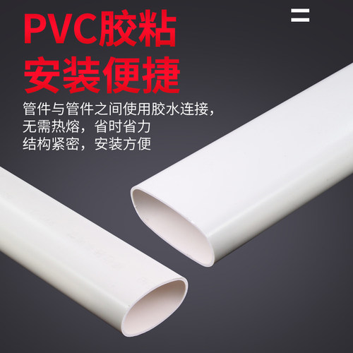 PVC扁管50 63 75 110椭圆管地漏移位器洗衣机下水移位 圆扁管配件