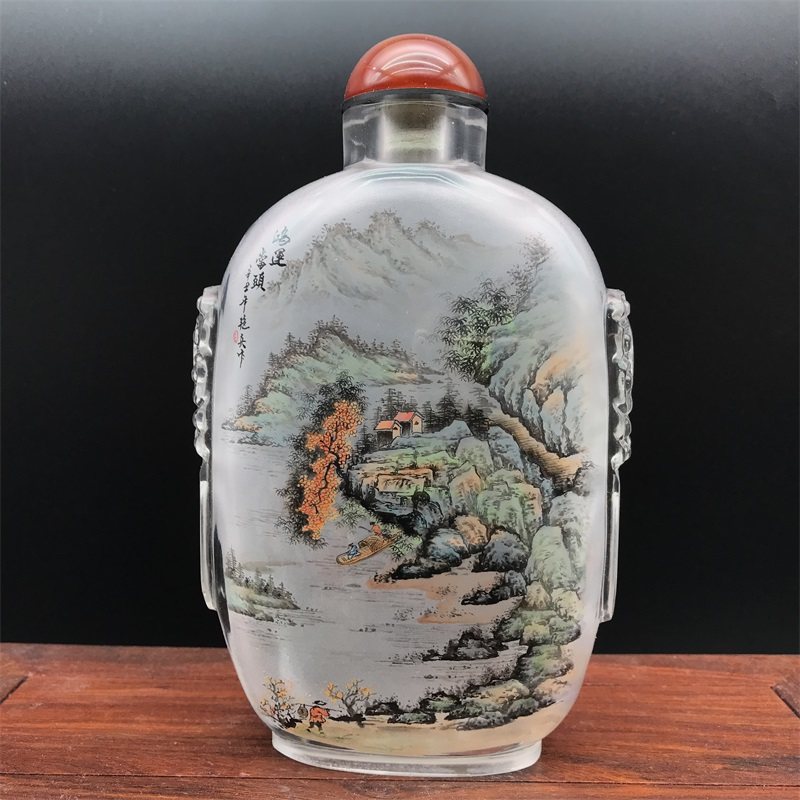 鼻烟壶内画兽头壶纯手工特色家居创意摆件商务外事礼品瓶内画