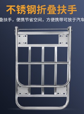 不锈钢方管手推车平板车折叠拉货车搬运车推O货车拖车折叠手拉车