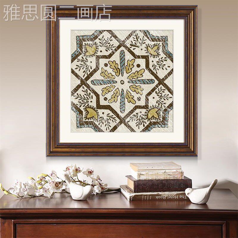 网红美式装饰画客厅抽象r挂画现代简美厅乡村画沙壁发背景墙画餐