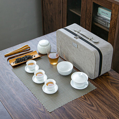 旅行茶具茶盘盖碗茶叶罐茶杯茶台茶海茶艺K托盘家用储水式简约便