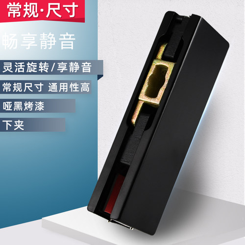 固钛黑色门夹不i锈钢玻璃门夹地弹簧无框门上下夹一字门夹哑黑烤