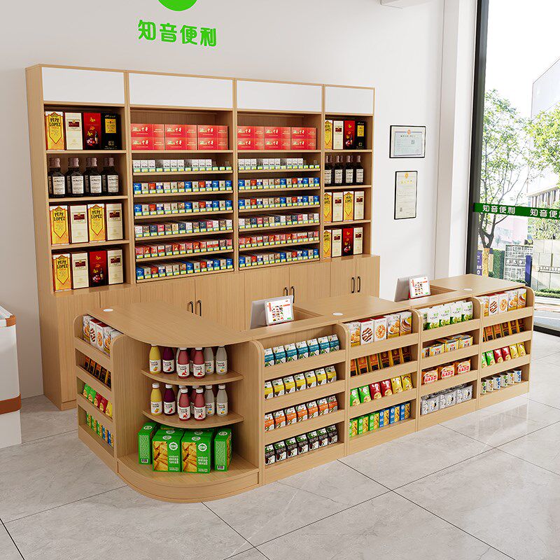 转角收银台超市便利店前台展示柜置物小货架N吧台奶茶店接待台定