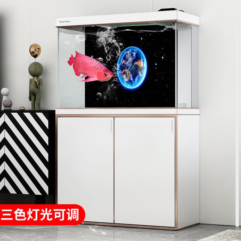 森森鱼缸新品轻奢大型超白玻璃客厅家用养鱼智能生态底滤水族箱