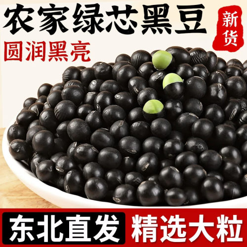 东北新绿芯黑豆农家自产非转基因黑豆绿色食用粗粮五谷杂粮旗舰店
