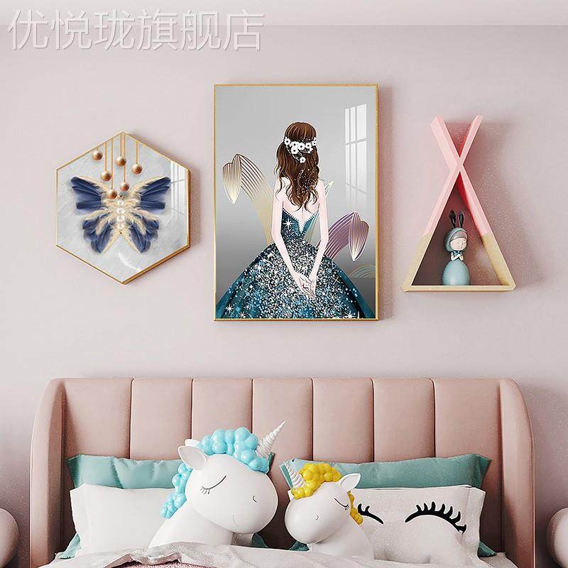 定做儿童房装饰画男孩宇航员卧室头背景墙面挂画高壁级感女床孩房