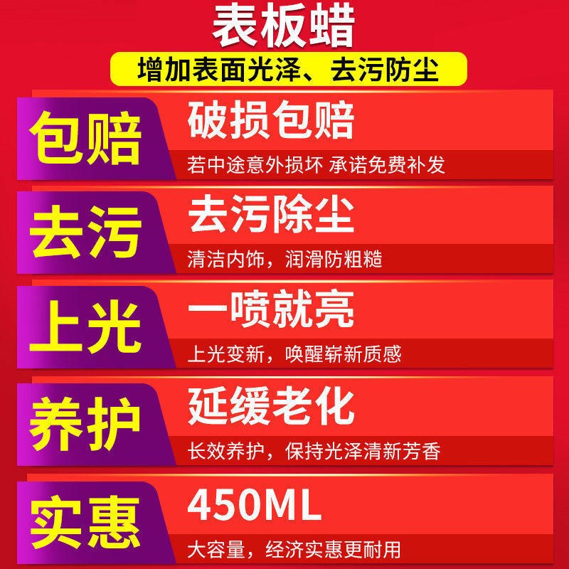 整箱24瓶普士德柠檬表板蜡汽车仪表盘内饰蜡皮革塑料上光保养蜡