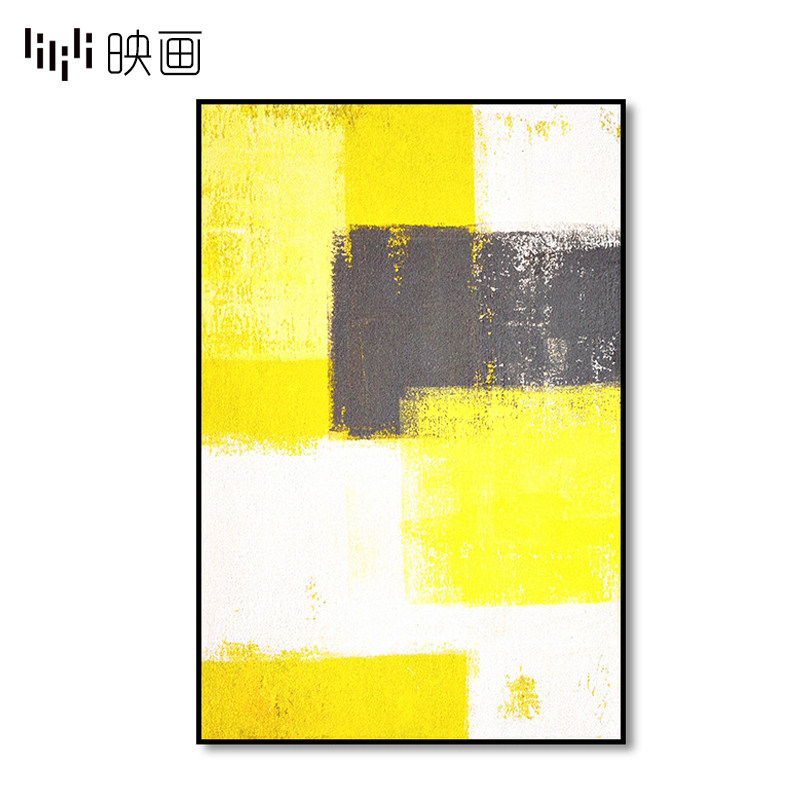 走廊玄关b壁画黄色艺术酒店墙面挂画餐厅竖版大尺寸美式客厅装饰