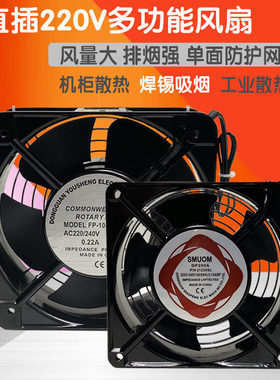 高品质工业小风扇交流220V散热排气烙铁排烟冷却轴流风机12cm吸烟