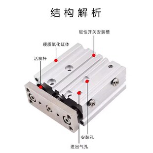 三轴三杆气缸-MGPM16X5X10X20X25X30X40X50X60X75X100X125X300Z