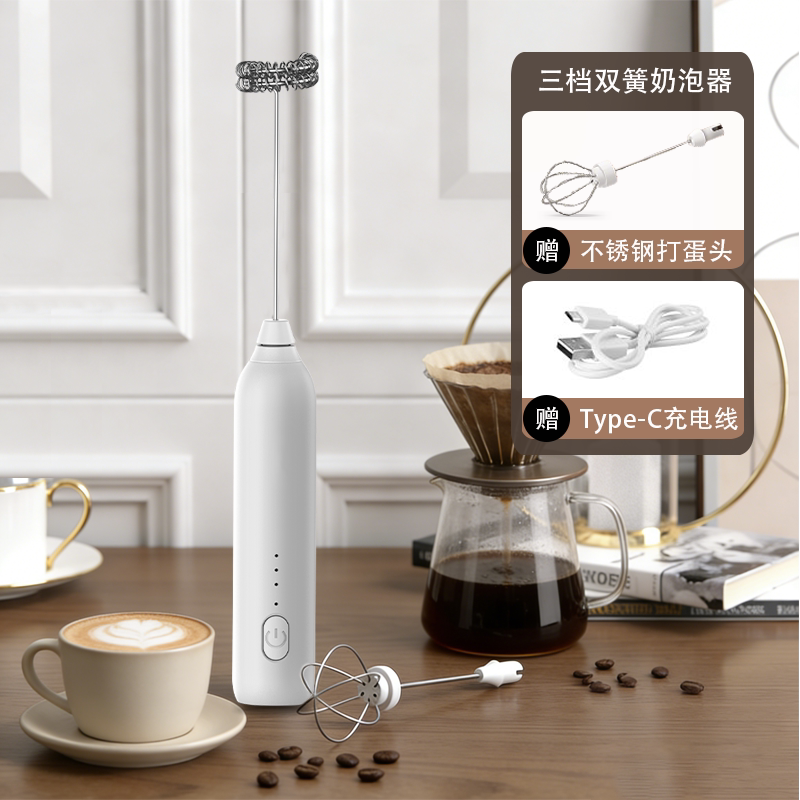 Coffee electric blender, matcha milk foam mini whisker, stainless steel stirring rod, handheld milk foam machine thumbnail 3