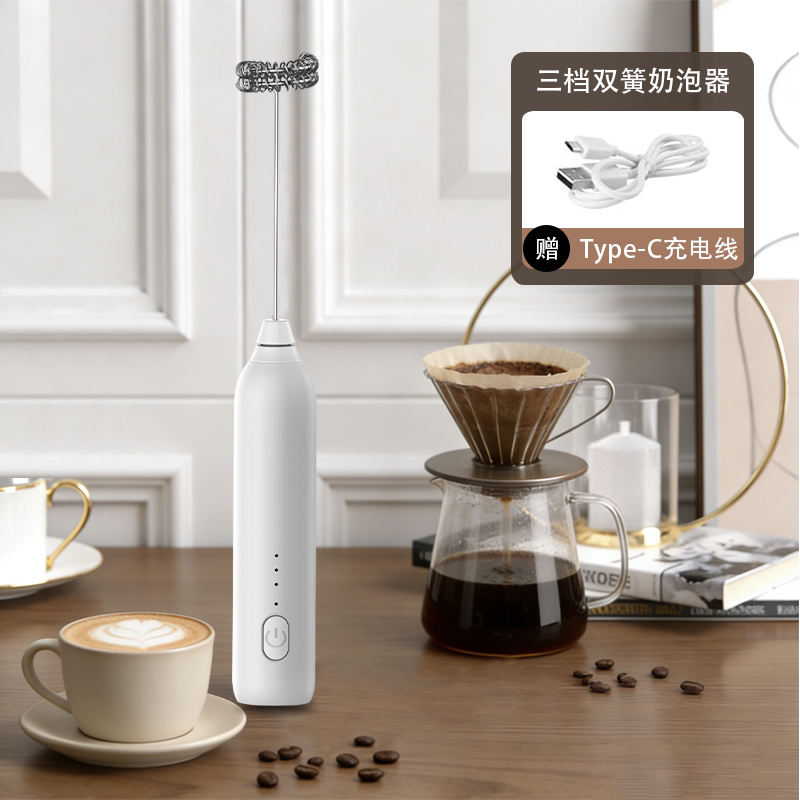 Coffee electric blender, matcha milk foam mini whisker, stainless steel stirring rod, handheld milk foam machine thumbnail 2