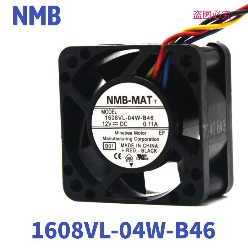 原装NMB 1608VL-04W-B46 12V 0.11A 四线PWM温控4020 4CM散热风扇