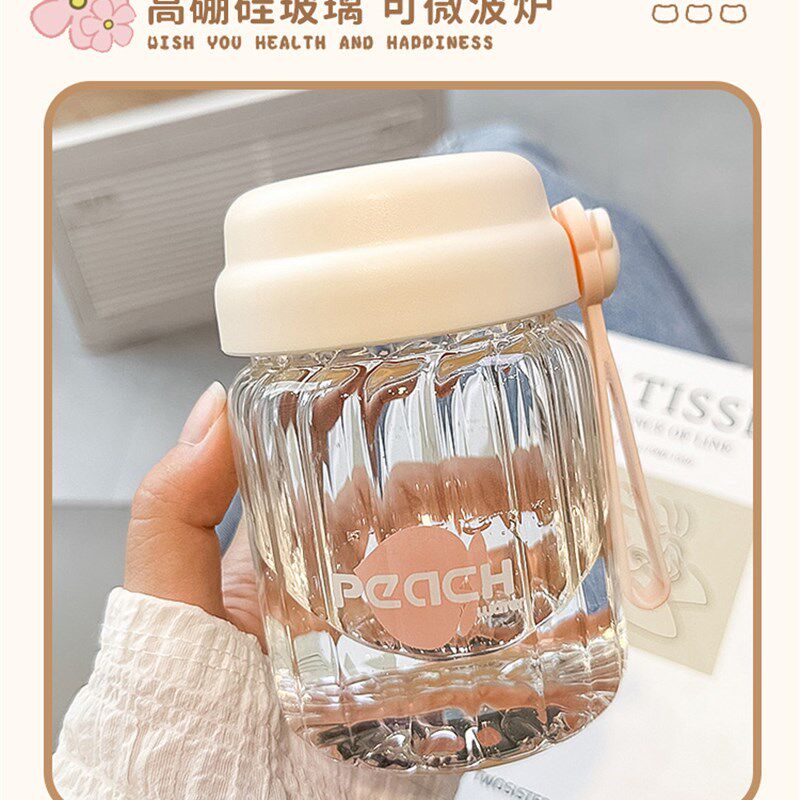 可爱迷你玻璃杯女便携杯子高颜值水杯耐高温2M025新款胖胖杯豆浆
