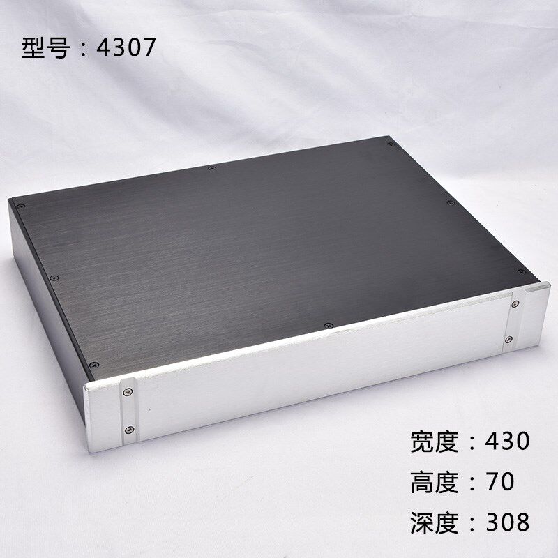 300深4307加强带槽面板全铝合金机箱 前级机箱 解码 DAC 功放机箱