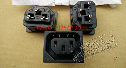日本纯铜镀镍电木电源插座 3孔脚 15A250V 品字形 NC-186