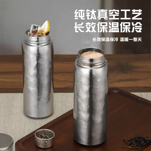 双层内外纯钛晶保温冷杯旅行户外小容量焖泡水杯高档高雅