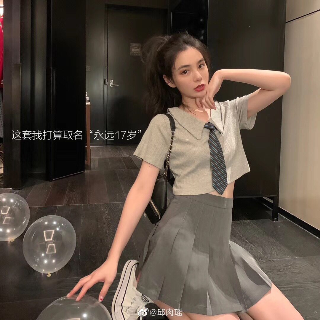 825好质量百褶裙女a字高