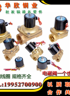 全铜线圈 常闭电磁阀水阀AC220V气阀DC24V12V2分3分4分6分1寸包邮