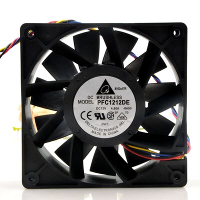 原装台达 12038 12V 4.8A PFC1212DE 12CM超大风量双滚珠暴力风扇