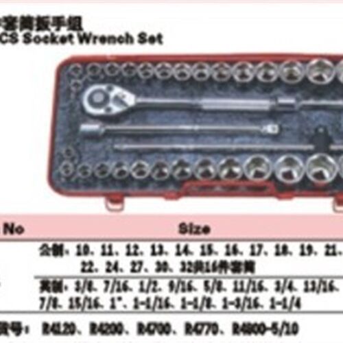 正品台湾力高 36件 公英制 套筒扳手组 R-3601