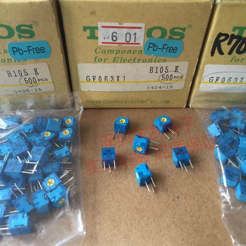 日本原装TOCOS GF063X1B105K 1M 侧调电位器 精密 GF063X1 立式