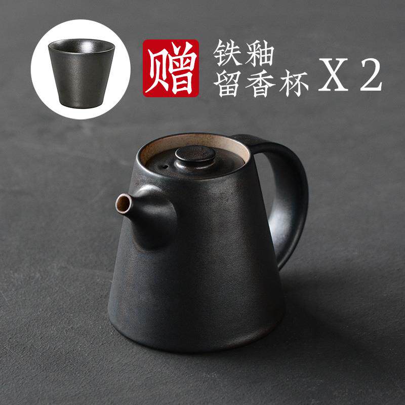 日式粗陶小茶壶手工单壶复古创意陶瓷家用过滤泡茶壶功夫茶具