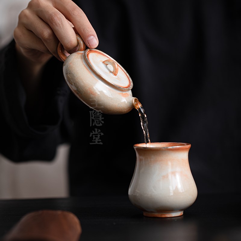 圭隐堂志野烧陶瓷泡茶壶家用复古迷你个人专用一壶一杯品茶壶单壶