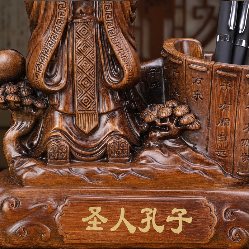 师恩难忘孔子像笔筒摆件创意书房公桌摆设毕业纪念品教师节送礼