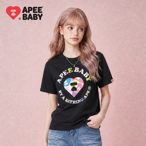 APEE2026夏季新款黑色短袖T恤女