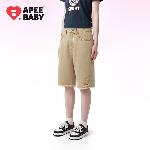 APEE甜美修身牛仔短裤女款