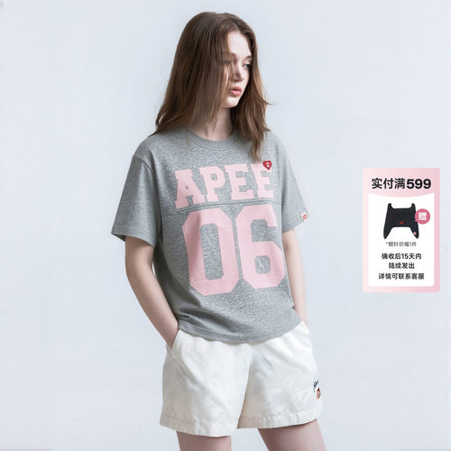 BAPE SS26 APEE by A BATHING APE甜美风印花短袖T恤女款修身短款