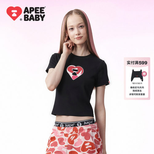 BAPE SS26 APEE by A BATHING APE甜美风休闲正肩短袖上衣少女款