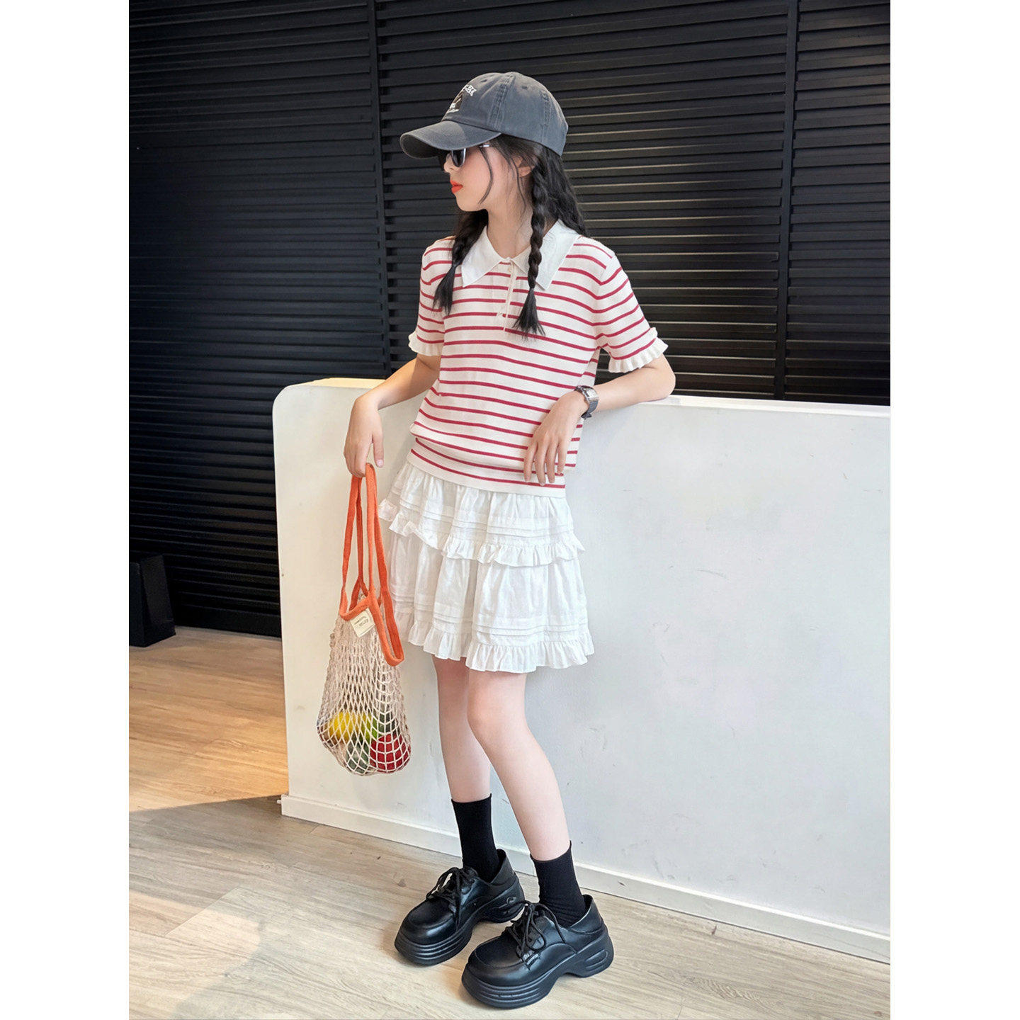 女童韩系polo衫套装2026新款