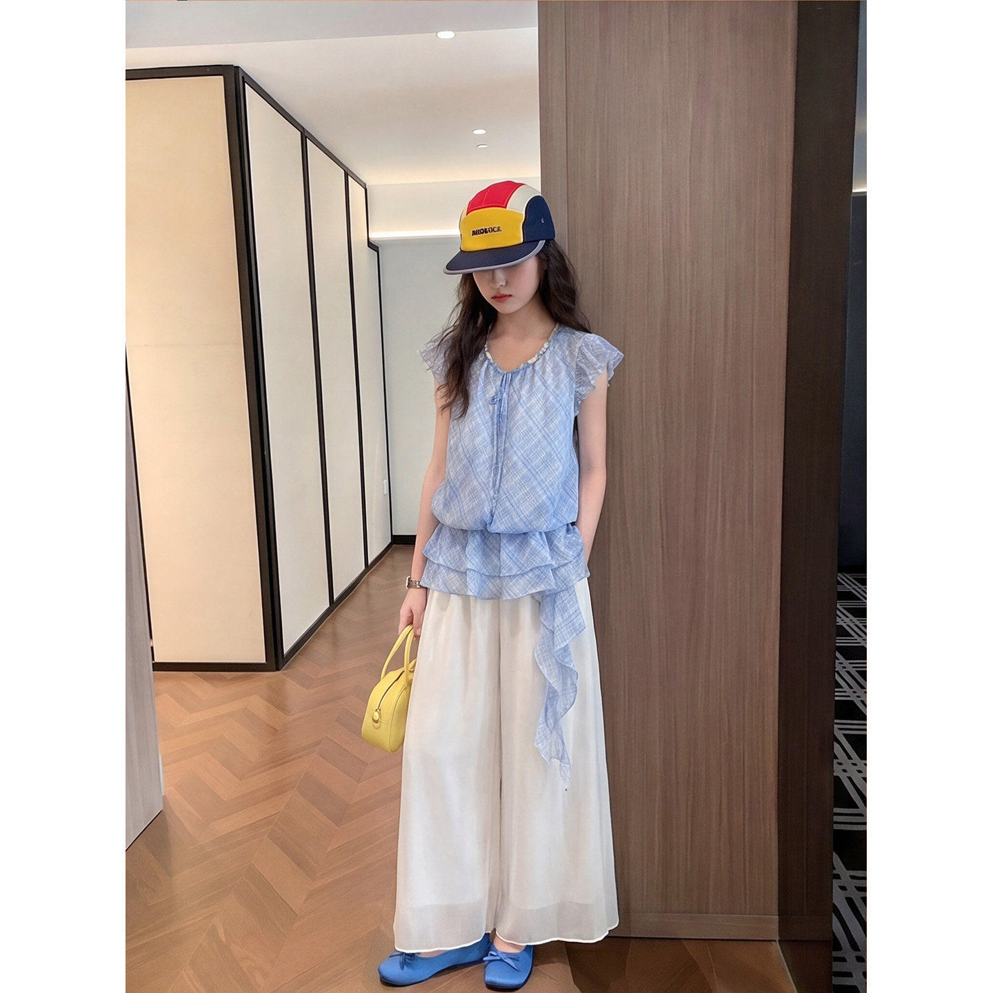 女童雪纺飞袖套装夏季2026新款
