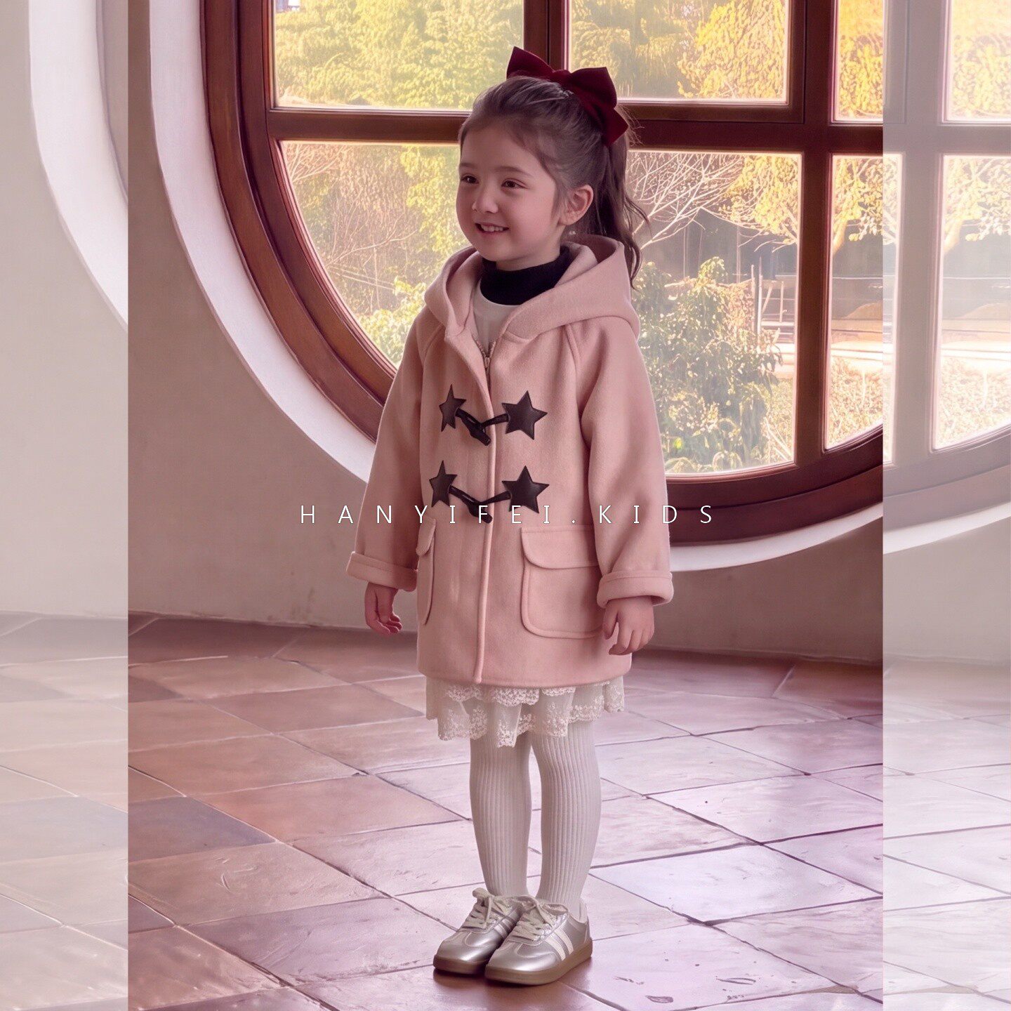 女童呢子大衣秋冬加厚婴幼儿牛角